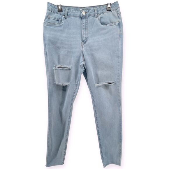 Refuge Miami High Rise Super Skinny Stretch Distressed Raw Hem Skinny Jeans 11 - Picture 1 of 15